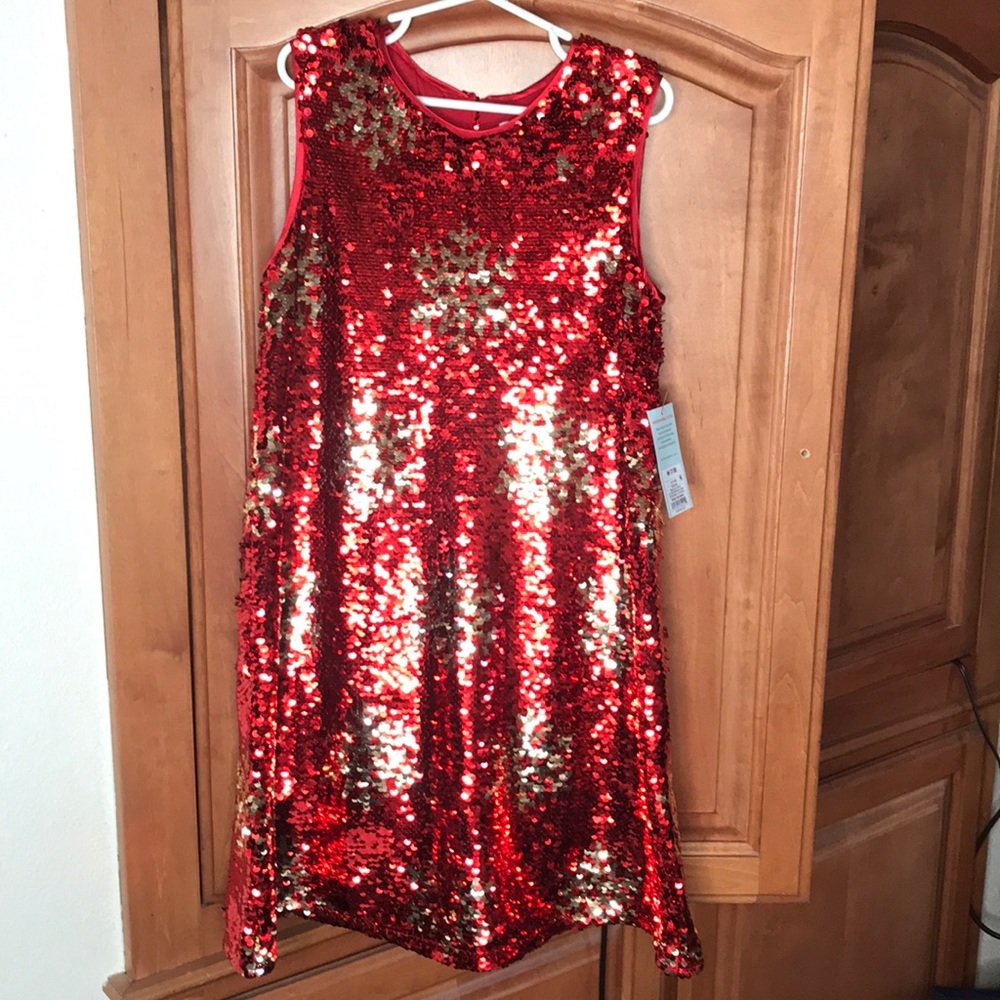 Cat and Jack Snowflake Flip-Sequins Dress
